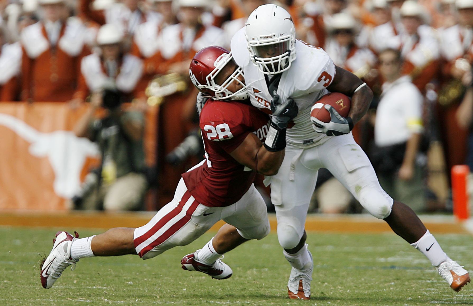 Oct. 11, 2008: No. 5 Texas 45, No. 1 Oklahoma 35